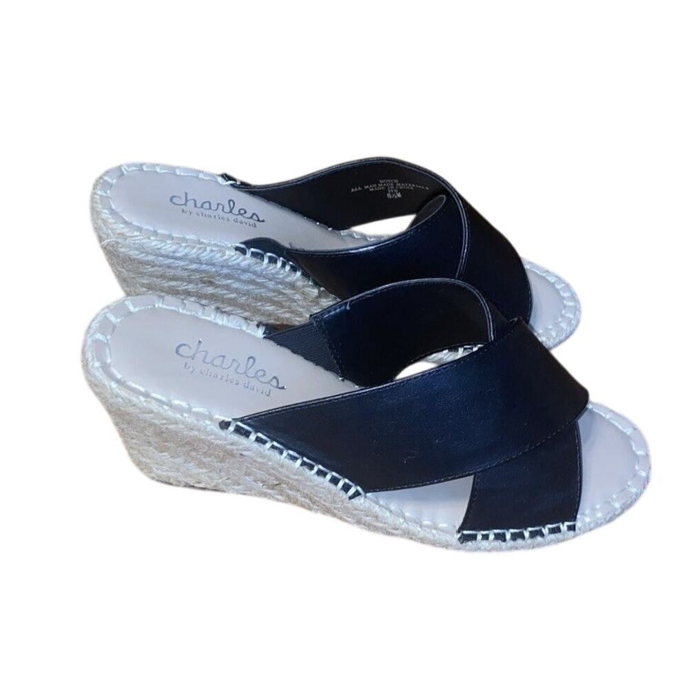 Charles by Charles David Women's Wedge Sandals - Black - 8.5 Espadrille